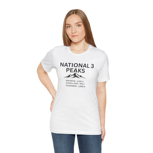 National 3 Peaks T-Shirt — Ben Nevis, Scafell Pike & Yr Wyddfa